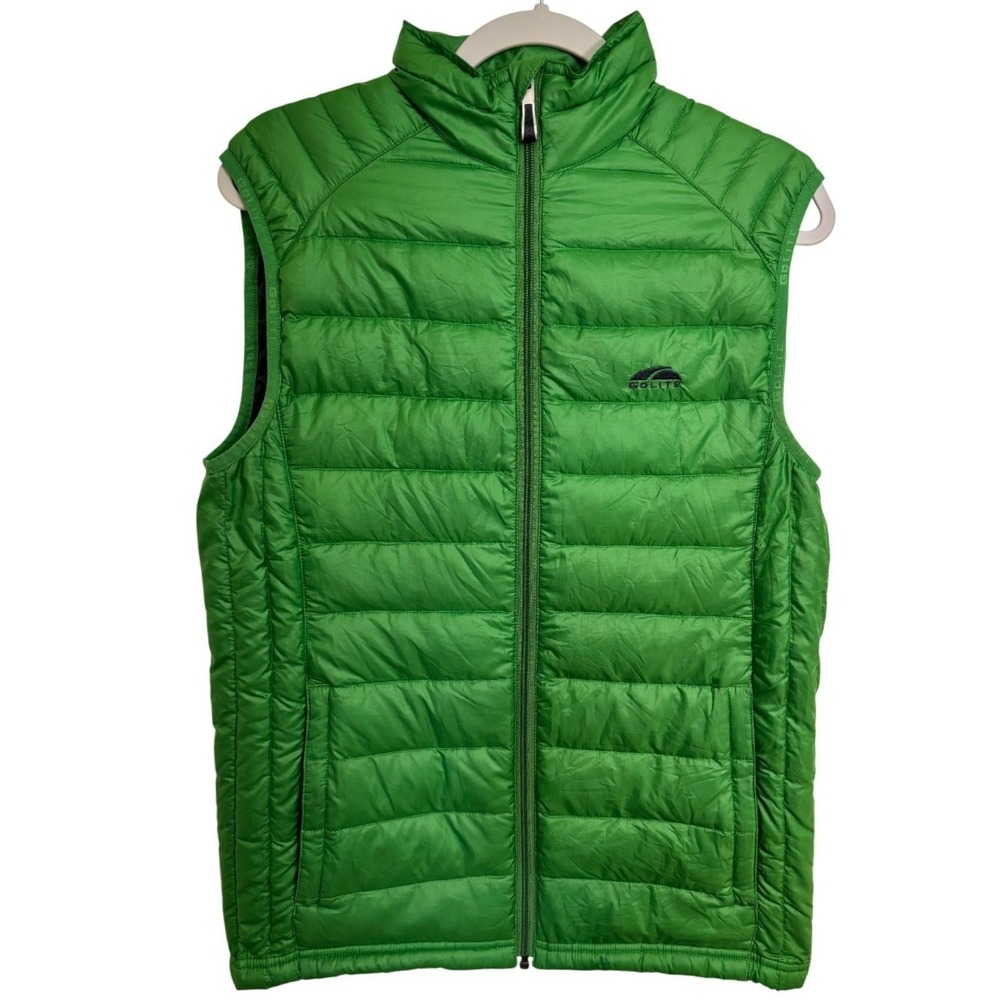 Golite Men's Down Vest S Pertex 800 Fill Puffer Lightweight Green Backpacking